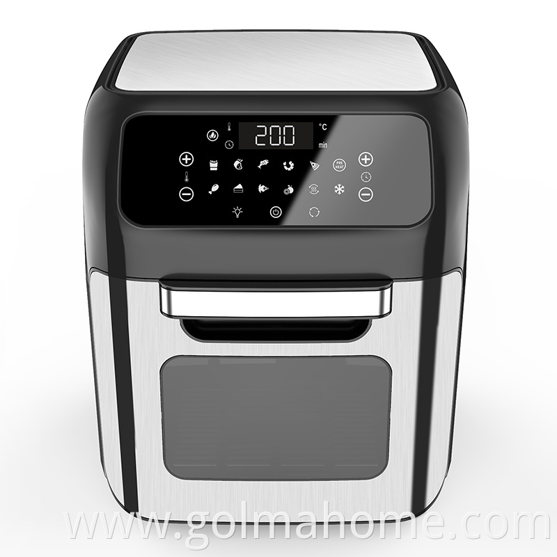 Anbolife new stainless steel cover multi-function digital air fryer oil free air fryers electric deep fryer